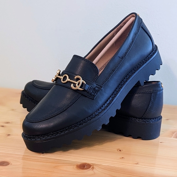 Circus NY Black Deanna Lug Sole Loafers Women Size 9.5 - Picture 2 of 10